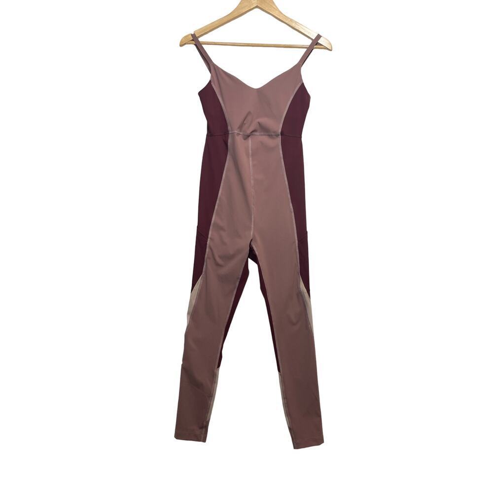 Outdoor Voices ZOOM FULL LENGTH BODYSUIT Jumpsuit DEEP TAUPE/SHIRAZ/MOCHA Size S